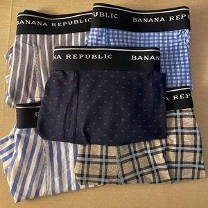 New Men’s, Striped Banana Republic S, short-leg, low-rise boxer briefs (5-Pack)